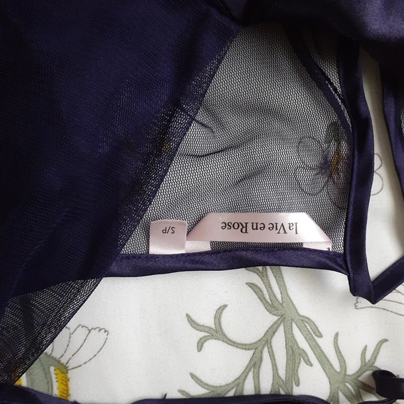 ❤ Blue Satin La Vie en Rose Slip Chemise - Picture 5 of 5